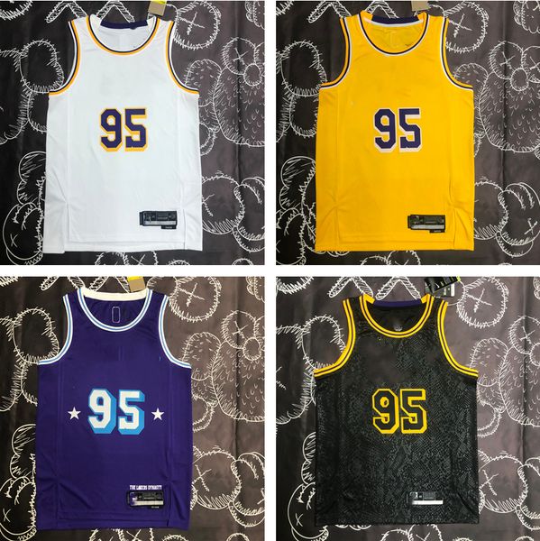 

printed basketball jerseys juan 95 toscano-anderson jersey color white yellow blue, Black;red