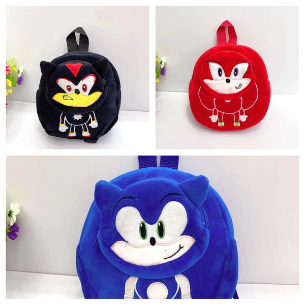 

9.8inch cartoon plush backpack toys soft stuffed animals doll hedgehog action figure school bags for kids toys christmas gifts