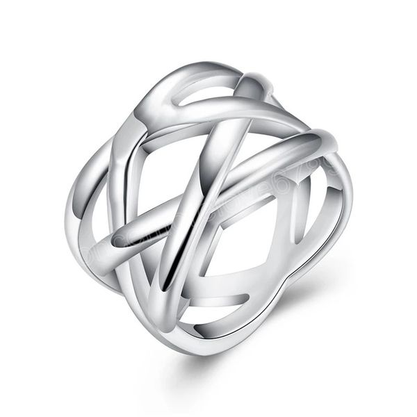 

925 sterling silver cross intertwined ring for woman wedding engagement party fashion charm jewelry