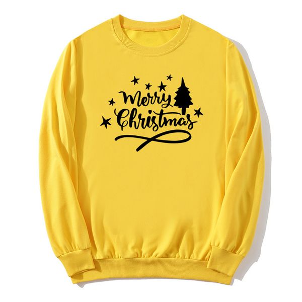 

street women's sweatshirt christmas tree print fashion round neck sweater long sleeve 2022 new autumn, Black