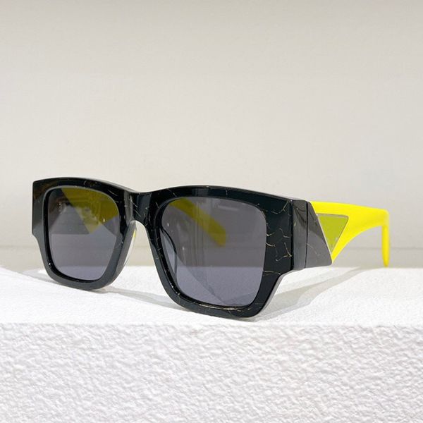 

classic retro big square women sunglasses yellow paneled wide temples luxury pr10 brand rectangular wide leg sun glasses outdoor driving gog, White;black
