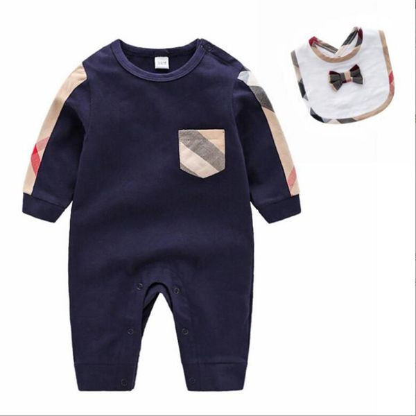 

newborn baby cotton romper 0-2y rompers toddle baby bodysuit retail kids jumpsuit clothes e252l, Blue