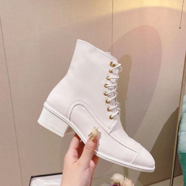 

casual shoes autumnluxury mid calf boots female lace up punk motorcycle boot strap zipper ladies low heel, Black