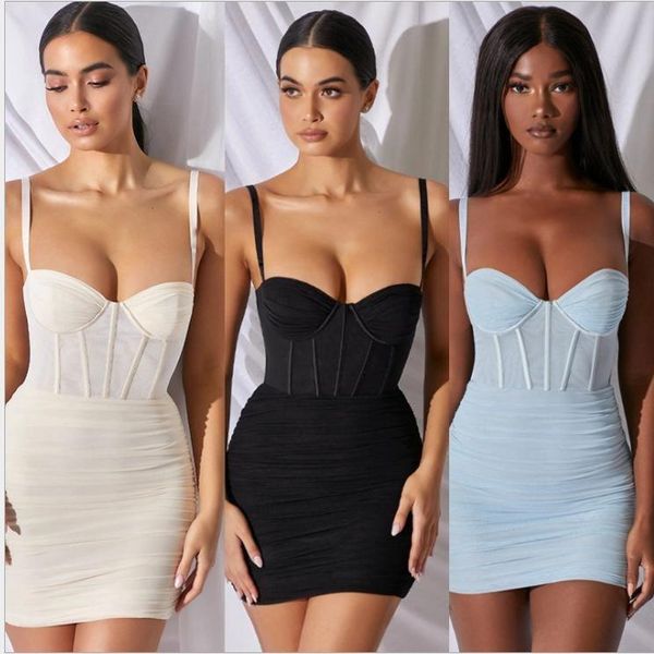 

casual dresses summer new style mini vestidos ruched mesh fashion party mesh dress women, Black;gray