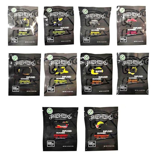 

heavy hitters multi black fruit gummy packaging mylar bags 600mg 2021gs