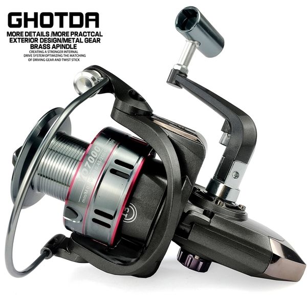 

gda fishing reel spinning 10007000 series metal spool wheel for sea carp 220811