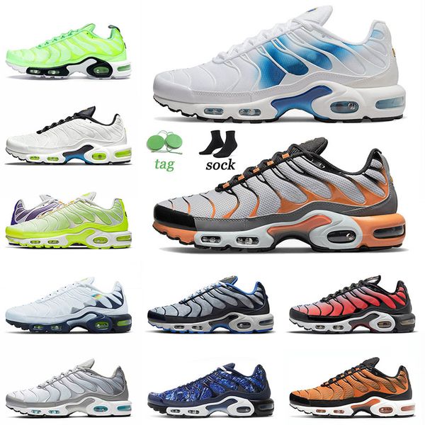

new quality 2022 sports running shoes tn plus spray paint lime blast orange black grey club pink prim special men women trainers sports snea