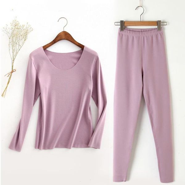 

ladies thermal underwear suittraceless velvet womens 37 degrees constant temperature plus inner suit, Black;pink