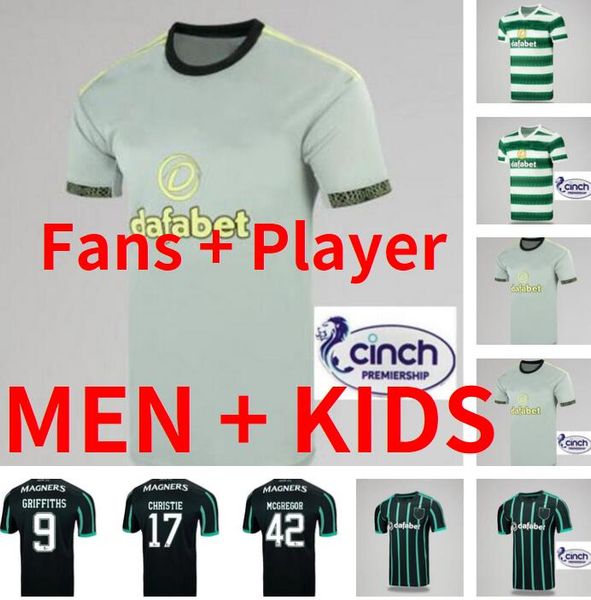 

fans player version 22 23 celtic fc away soccer jersey abada taylor giakoumakis 2022 2023 jota kyogo rogic mcgregor football shirt forrest r, Black;yellow