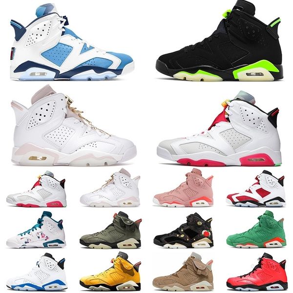

6 6s men basketball shoes unc gold hoops bred hare millennial pink electric green diffused blue women mens trainers outdoors sports sneakers