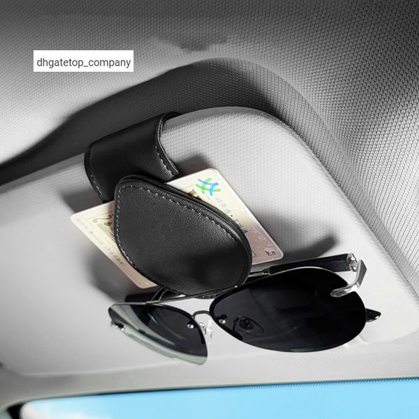 

new leather sun visor clip car for sun glasses high-speed card storage car organizer universal car glasses clip