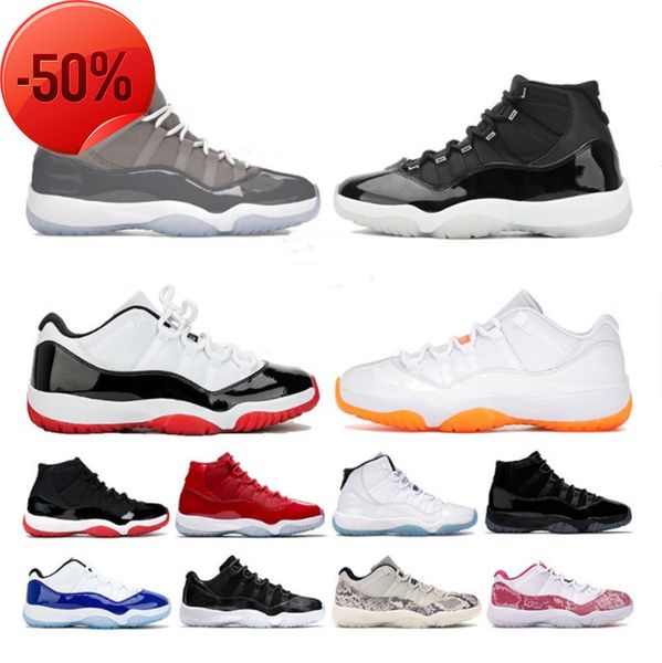 

high fashion 25th anniversary 11s 11 basketball shoes concord 45 space jam low legend blue white bred snake navy sneakers men women trainers, Black