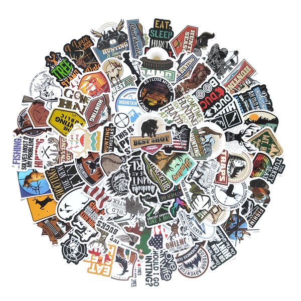 

100pcs go hunting stickers skate accessories cartoon waterproof vinyl sticker for skateboard lapwater bottle car decals for adults kids teen