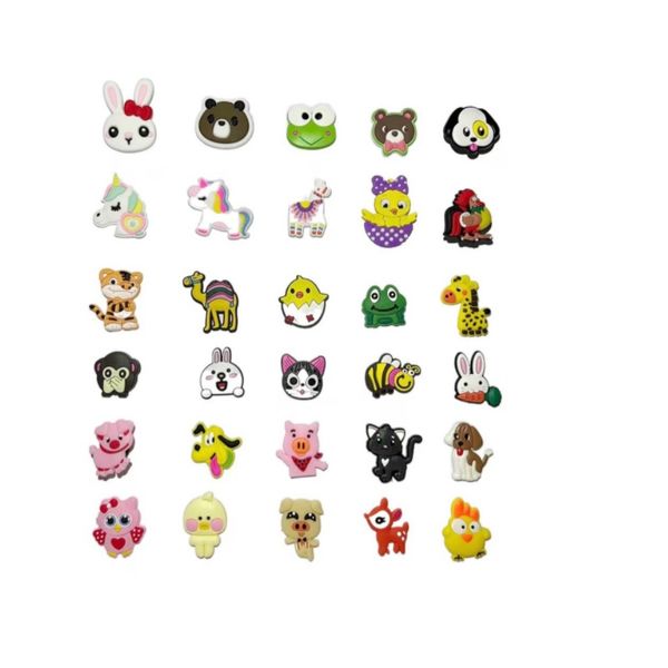

pvc shoe charms shoes accessories clog jibz fit wristband croc buttons decorations girls boys gift toy cartoon garden aminal shoe buckle, White;pink