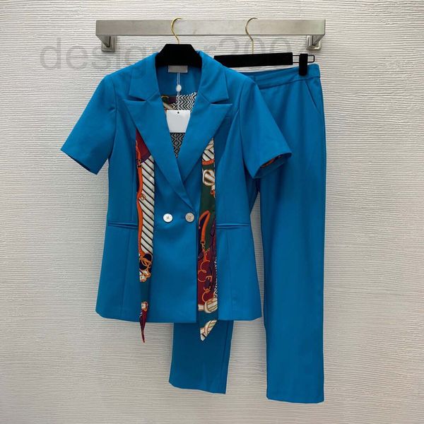 

casual dresses designer 2022 summer new lapel suit set with straight pants and two-piece suit 3nss, Black;gray