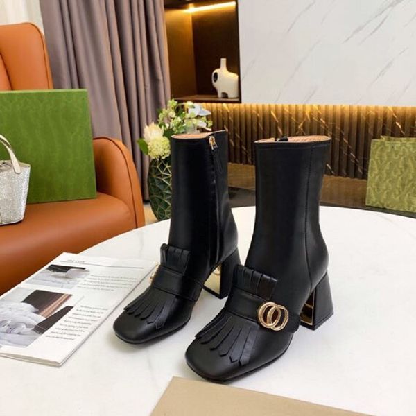 

designer boots luxury boot genuine leather martin boots ankle booties woman short boot sneakers trainers slipper sandals by shoebrand 079, Black