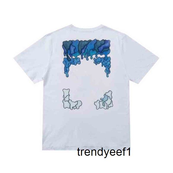 

22ssdesigner luxxuy brand mens fashion offs t shirts classic back arrow melt gradient tshirt luxury d letter print casual loose clothing wom, White;black