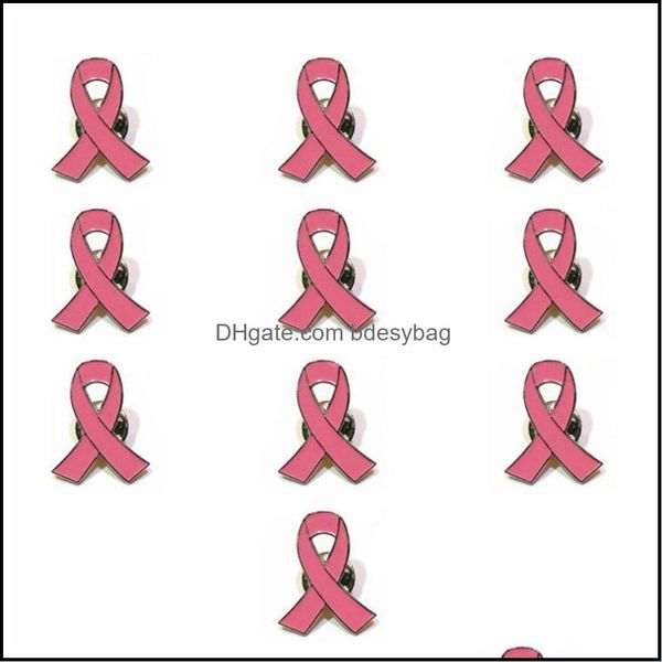 

pins brooches jewelry 10pcs/set womens enamel pink ribbon brooch pins surviving breast cancer awareness hope lapel buttons ba dhabo, Gray