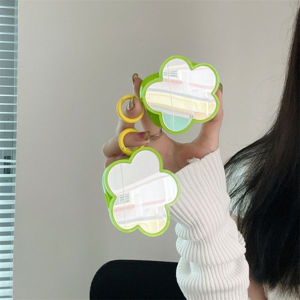 

earphone cases for apple airpods pro cute flower mirror bluetooth headphone headset protective cover for air pods 1 2 3 new with keyring