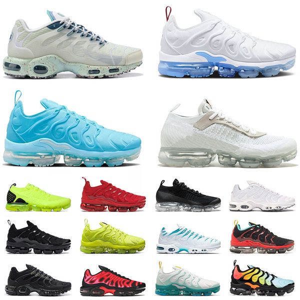 

2022 new arrival plus tn designer running shoes university blue tennis ball terrascape black lime moc fly knit flynit sports sneakers traine