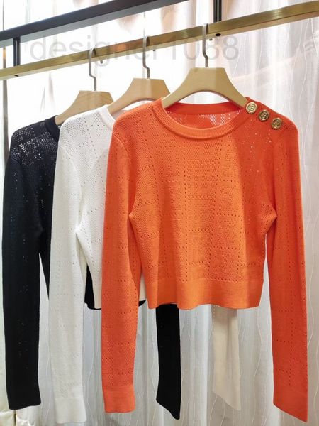 

women's sweaters designer 20ss balman knitted slim fitting high waist short hollow bottom sweater luxury sweater long sleeve pgcf, White;black