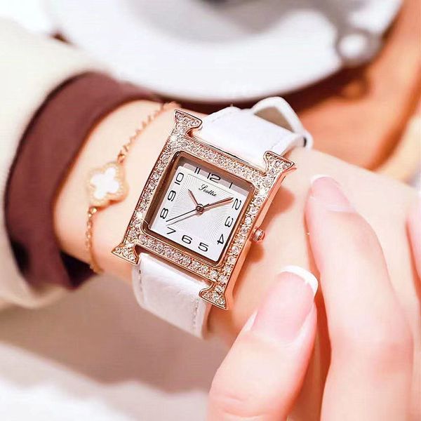 

luxury womens watches designer fashion watch trend rectangle 2022 genuine watch ladies full diamond waterproof quartz women watchs tert, Slivery;golden