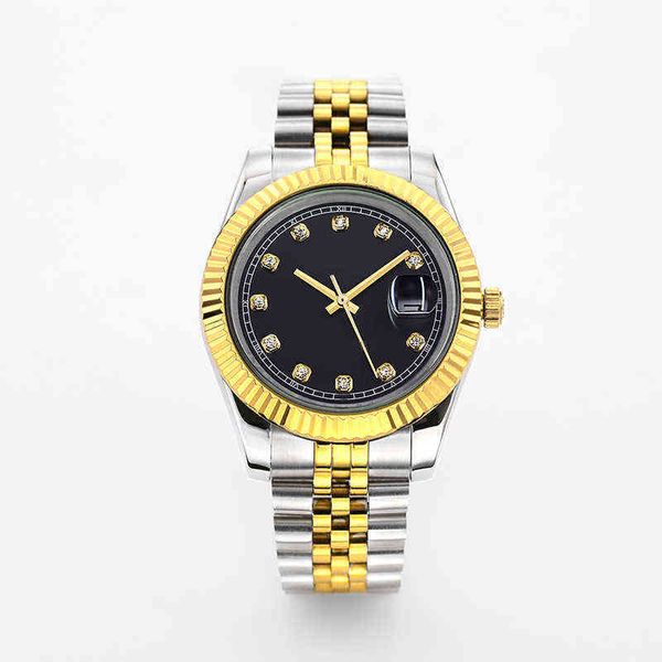 

huiya06 watches high end fashion watch 003aaa mens automatic mechanical 41mm triangle pit bezel gold diamond dial luminous 904l steel waterp, Slivery;brown