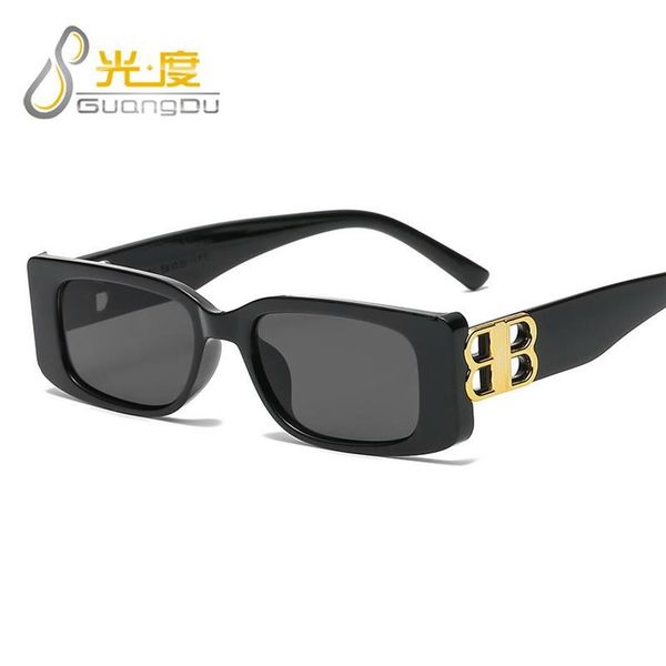 

sunglasses fashion small rectangle bb logo women men 2022 brand design ladies skinny outdoor shopping shade retro2577, White;black