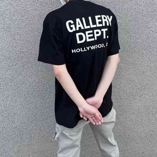 

mens shirts designer galleryes minimalist alphabet print solid color casual loose high street men's casual short sleeve t-shirt, White;black