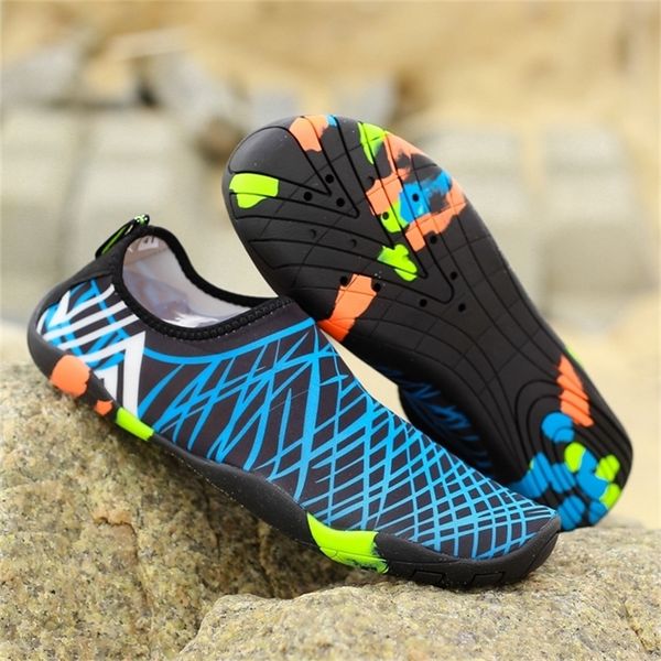 

men women aqua shoes sneakers quick dry swimming footwear outdoor breathable upstream beach 220811, Black