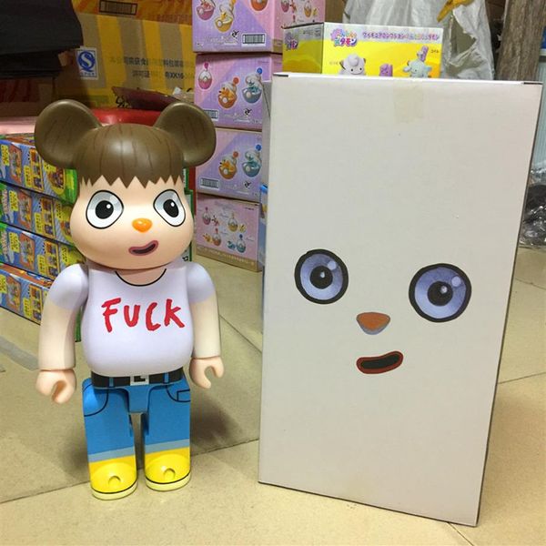 

big green eyed 400% bearbrick kaw building block bear javier calleja pvc hand-made toy model action figures 218a