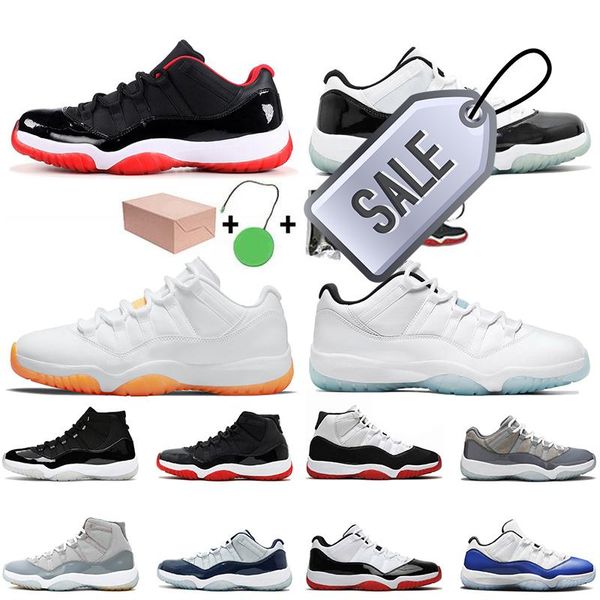 

with box men womens 11s basketball shoes 2021 jumpman 11 sneakers trainers low legend blue citrus jubilee 25th anniversary high bred gamma, Black