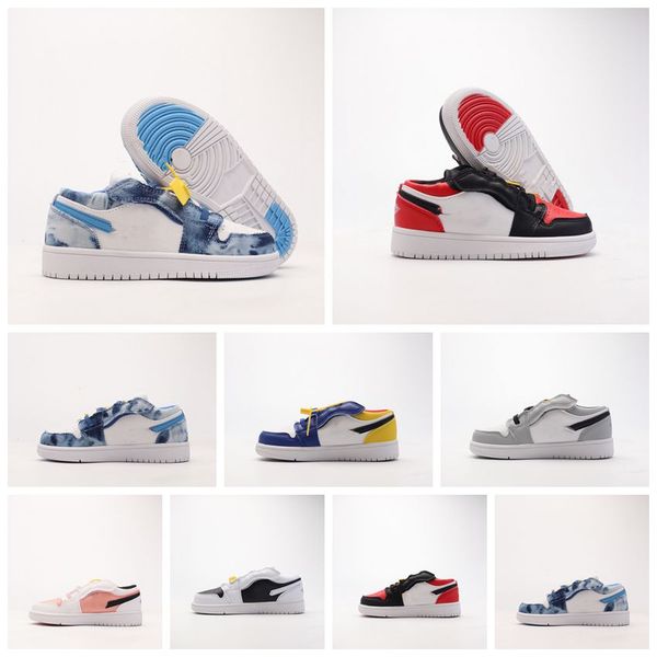 

2023 nfant running shoessshoe brand 1 kids 1s designer baby shoes basketball infants sport soft leather shoe pine blue hook loop game royal, Black;red