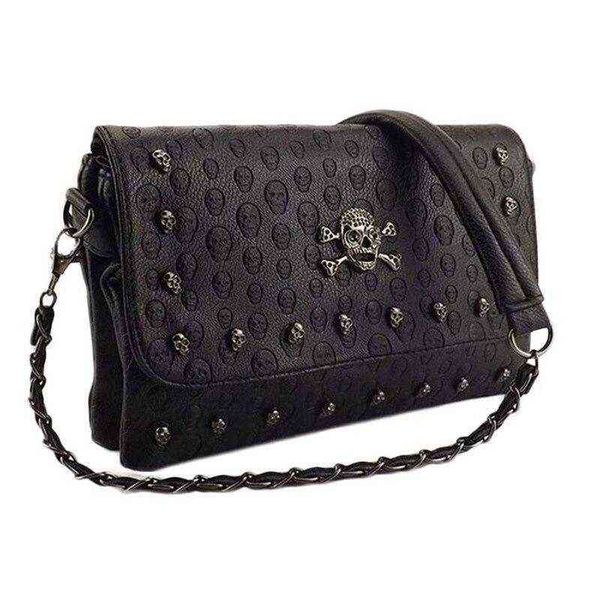 

hbp waist bags skull chain shoulder diagonal small square black 220811
