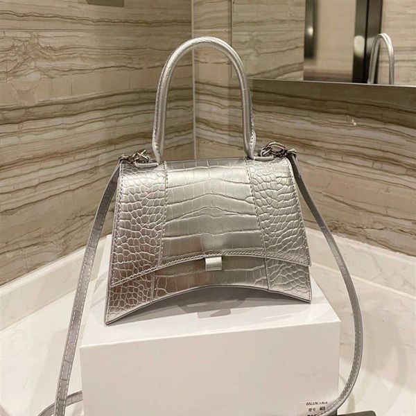 

luxury designer hourglass bag crocodile pattern ladies handbag leather hour glass women totes classic crossbody tote n355o