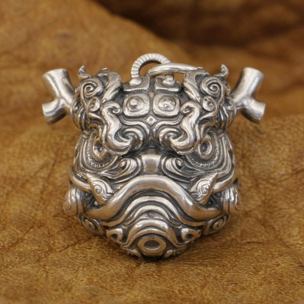 

linsion 925 sterling silver kylin lion pendant details mens punk style ta376