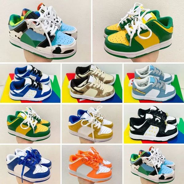 

naker 2022 kids shoes designer boys and girls sneakers yellow green pink blue bear toddler skateboard size eur 24-35, Black;red