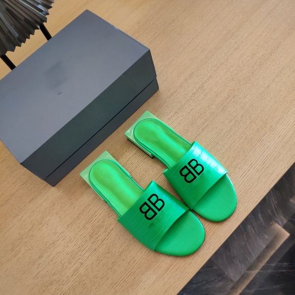 

2022 women slippers correct embroidered floral brocade scuffs flip flops flats letters shoes, Black