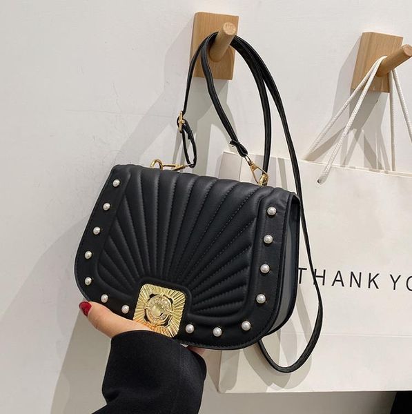 

niche design women's bag fashion pearl crossbody texture shoulder bags