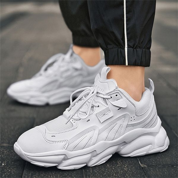 

fashion sneakers men white shoes platform trend casual comfortable black mens chunky sneaker designer 220811, Black;brown