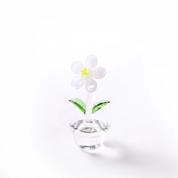 

high sense of glass crystal flower pot arts