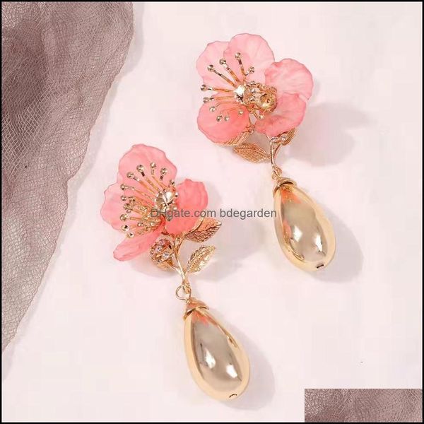 

dangle chandelier earrings jewelry fashionlower charm for women luxury designer bling diamond resin water drop dangl dhc8j, Silver