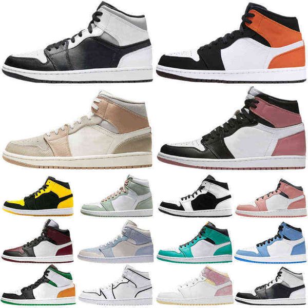 

st quality jordons 1 basketball shoes sneakers athletics x sneakers running shoe for men women sports trainers dark mocha hare royal pin
