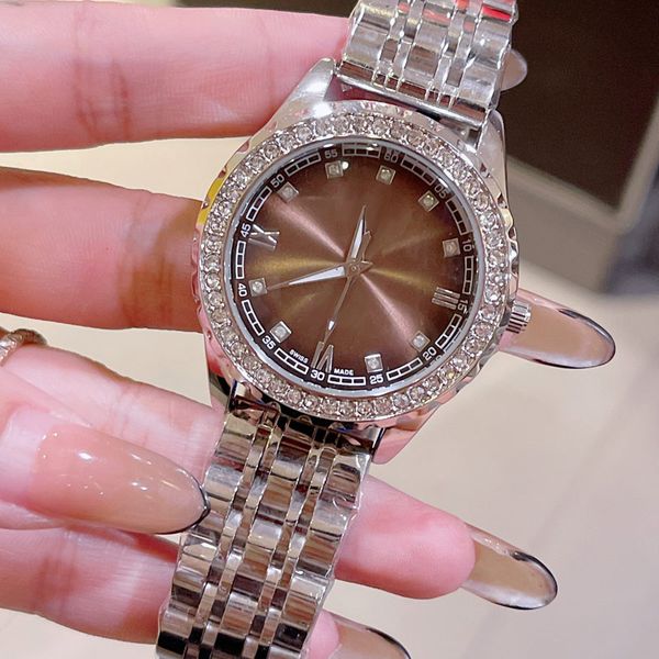 

watch diamond lady brand designer luxury women watches 9 colors fashion female wristwatches for womens christmas birthday mother's vale, Slivery;golden