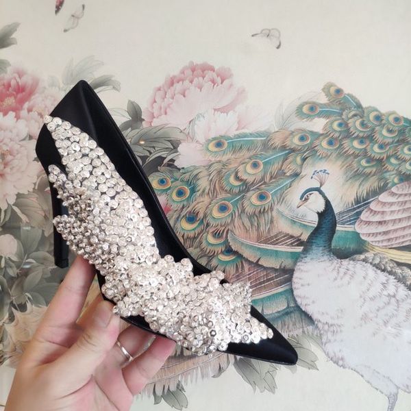 

classic high heeled dress shoes sandals gladiator leather summer women fine heel heels fashion letter cloth lady webbing pointed, Black