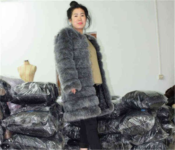 

brand fur fashion coat classic silver coat t220810, Black