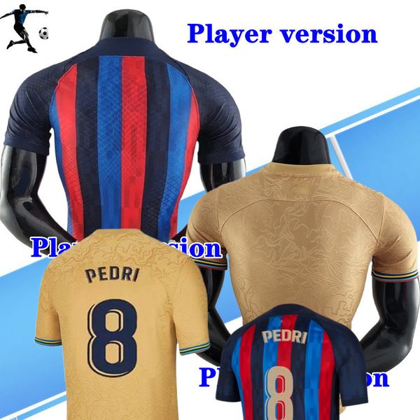 

player version 2022 2023 pedri lewandowski soccer jersey 22 23 dest football shirt, Black;yellow