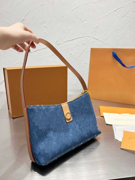 

Evening Designers Shoulder Bag urious Tote Purse Handbag Message Bags Cluth Top Quality Brand Classic Genuine Leather Crossbody Size 24CM Old, Blue