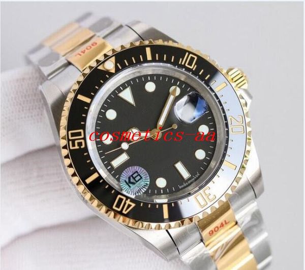 

43mm men's watch basel world ar factory sea ceramic bezel mens mechanical 904l steel eta 2824 automatic movement 126603 126600 sapphire, Slivery;brown