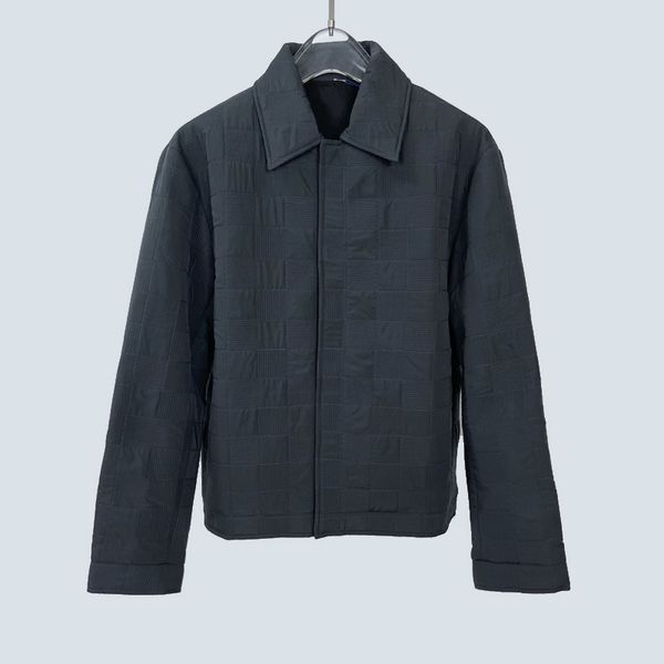 

cotton black jacket man women fashion checkerboard coat oversize style damier embroidery outerwear fzjk157, Black;brown